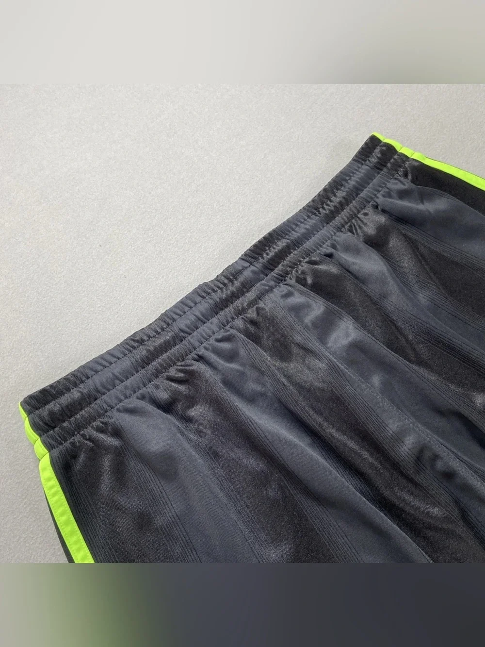 adidas Black Shorts with Neon Green Center Stripes adicolor jacquard JW5929
